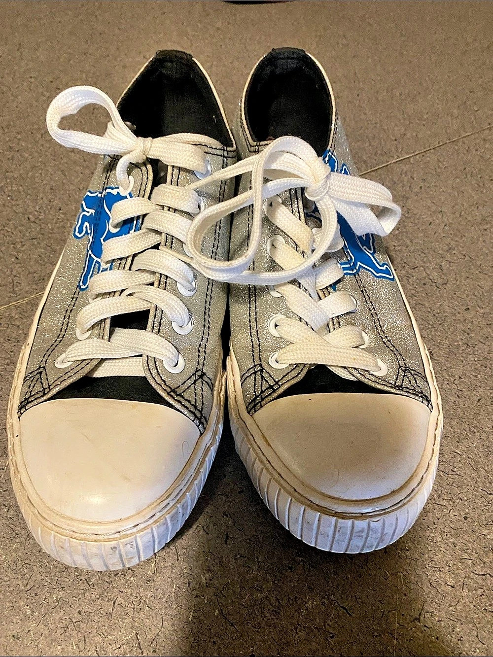 FOCO Someret Nights Glitter Blue Logo Sneakers US 8